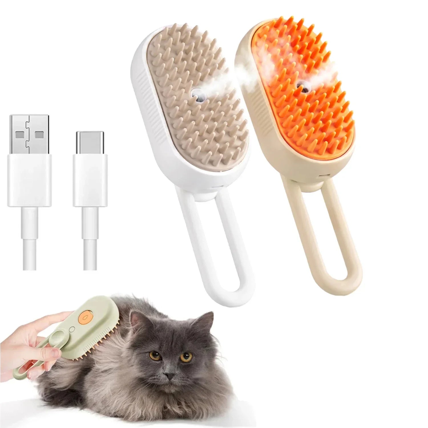 3-in-1 Cat & Dog Steam Brush