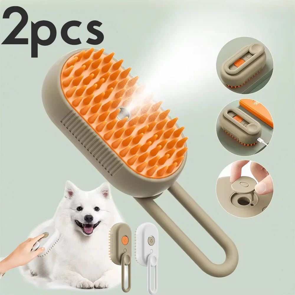 3-in-1 Cat & Dog Steam Brush