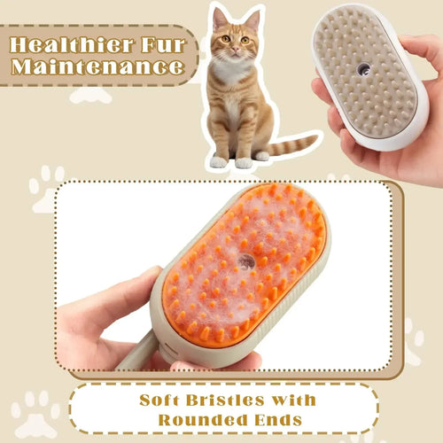 3-in-1 Cat & Dog Steam Brush